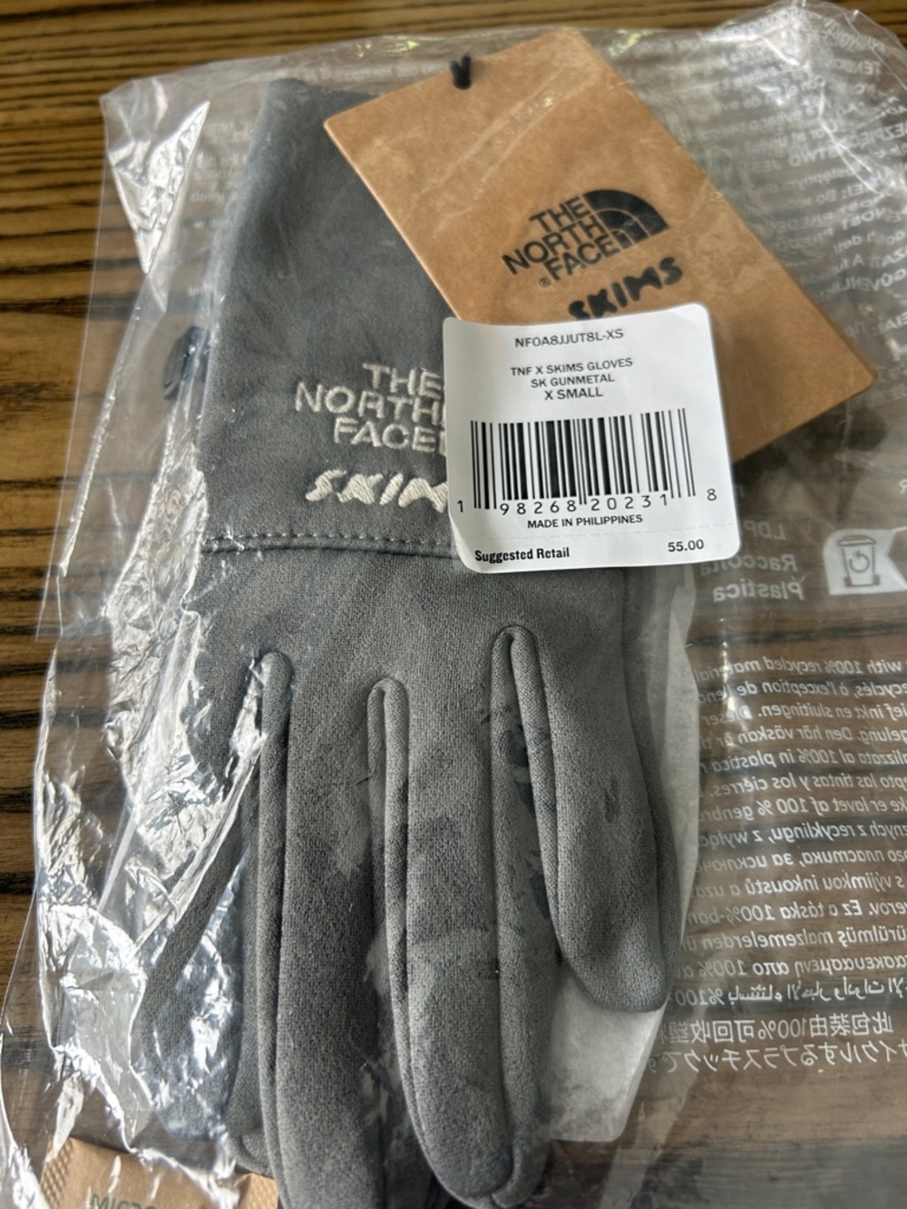 The North Face x SKIMS Gray Gunmetal Gloves